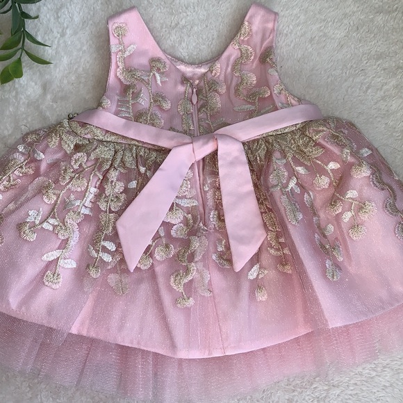 NWOT American Princess 6M Pink/Gold Rhinestone Dress Gorgeous💖Matching Bloomers - Picture 10 of 14